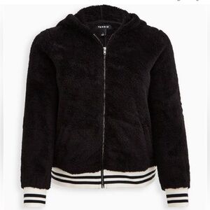 Torrid black teddy Bomber Jacket 2X 18/20 plus size coat